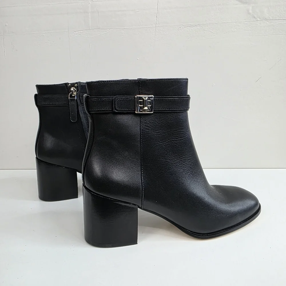 Kate Spade Pheobe Black Leather Ankle Boots, Size 7.5